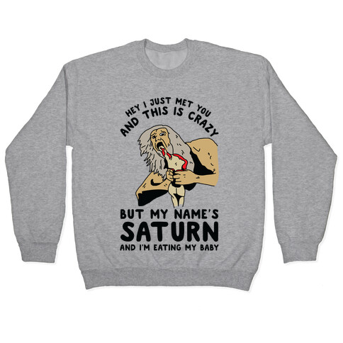 Hey I Just Me You and This is Crazy But My Name's Saturn and I'm Eating My Baby Pullover