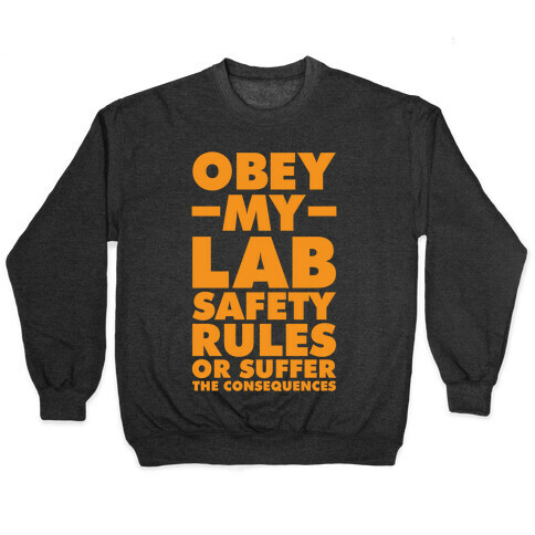 Obey My Lab Safety Rules or Suffer the Consequences Science Teacher Pullover