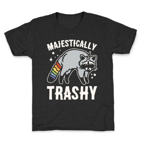 Majestically Trashy Raccoon White Print Kids T-Shirt