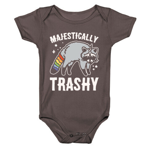 Majestically Trashy Raccoon White Print Baby One-Piece