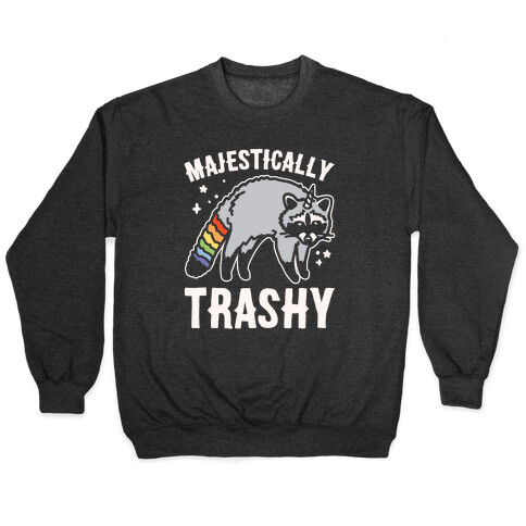 Majestically Trashy Raccoon White Print Pullover