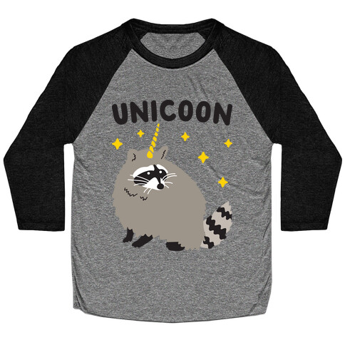 Unicoon Raccoon Unicorn  Baseball Tee