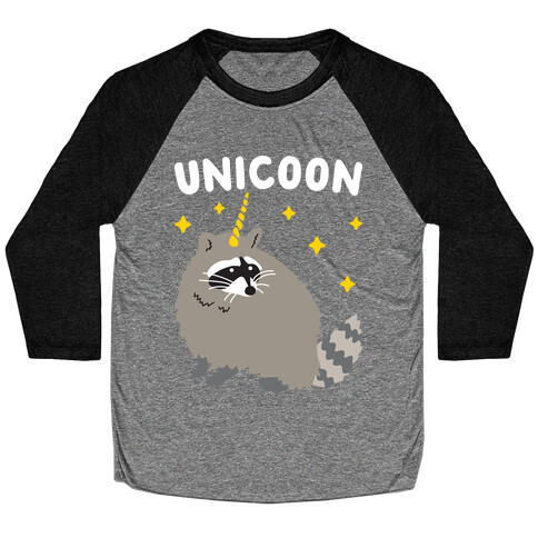 Unicoon Raccoon Unicorn  Baseball Tee