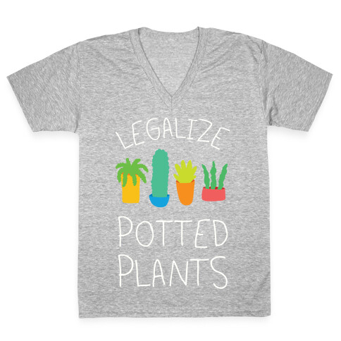 Legalize Potted Plants V-Neck Tee Shirt