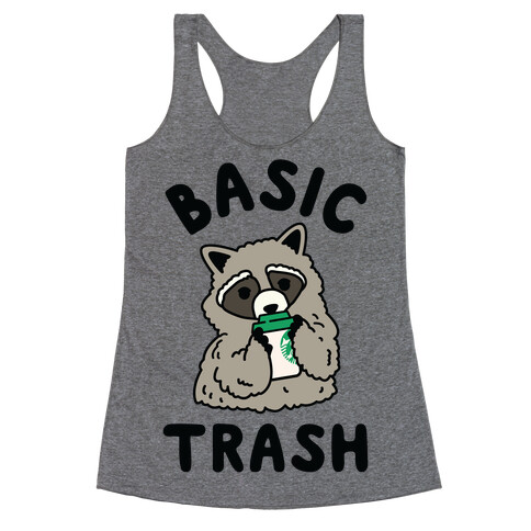 Basic Trash Coffee Raccoon Racerback Tank Top