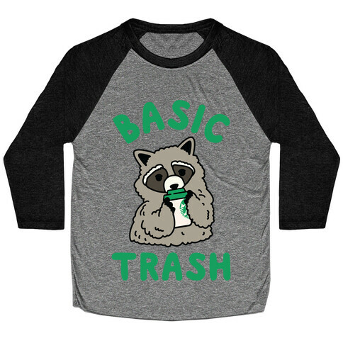 Basic Trash Coffee Raccoon Baseball Tee
