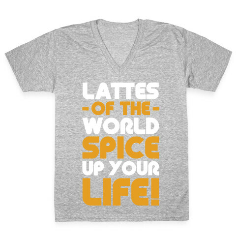 Lattes of the World Spice Up Your Life V-Neck Tee Shirt