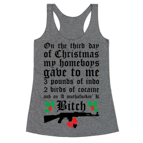 Christmas In The Hood Racerback Tank Top