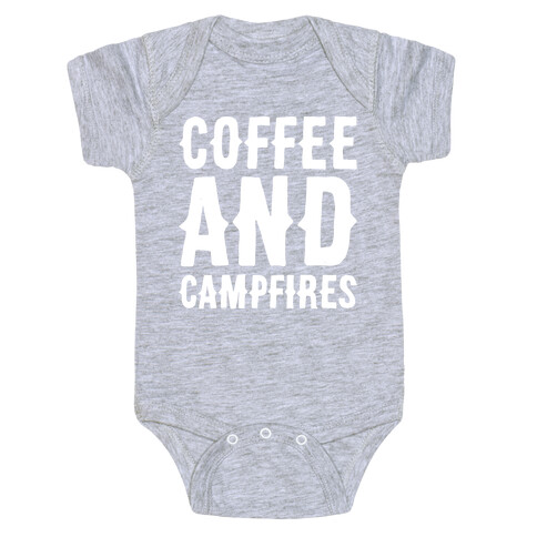 Coffee And Campfires White Print Baby One-Piece