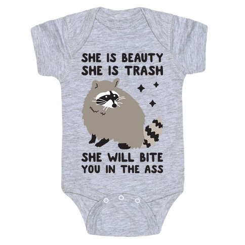 She Is Beauty She Is Trash Raccoon Baby One-Piece