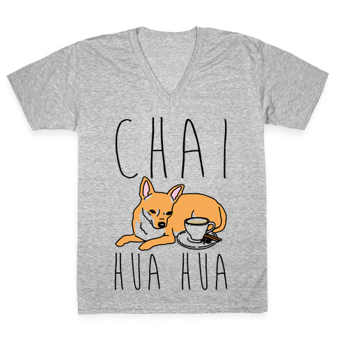 Chai Hua Hua Chihuahua Parody V-Neck Tee Shirt