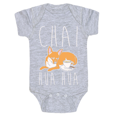 Chai Hua Hua Chihuahua Parody White Print Baby One-Piece