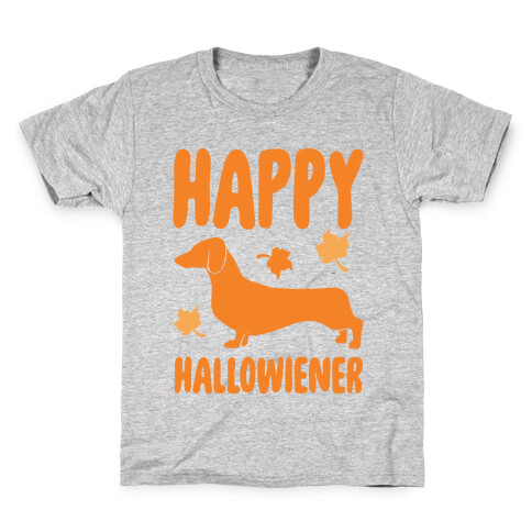 Happy Hallowiener Dachshund Parody White Print Kids T-Shirt