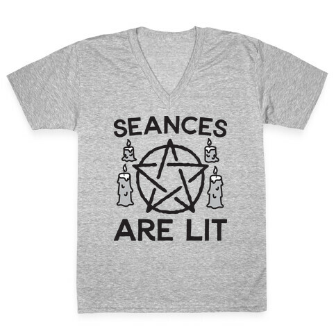 Seances Are Lit V-Neck Tee Shirt
