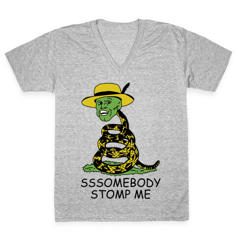 SSSomebody Stomp Me Mask Parody V-Neck Tee Shirt