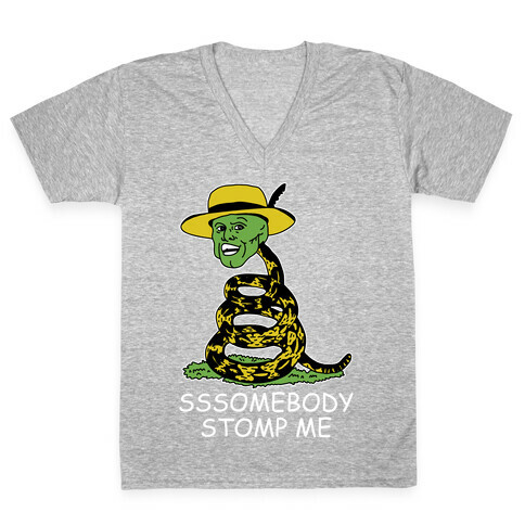 SSSomebody Stomp Me Mask Parody V-Neck Tee Shirt