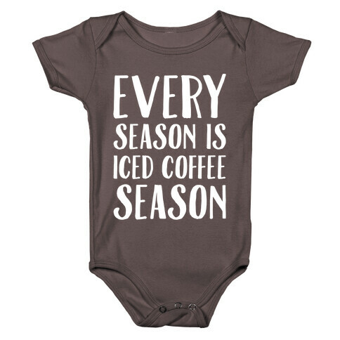 Every Season Is Iced Coffee Season White Print Baby One-Piece