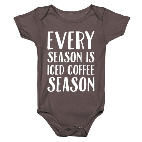 Every Season Is Iced Coffee Season White Print Baby One-Piece