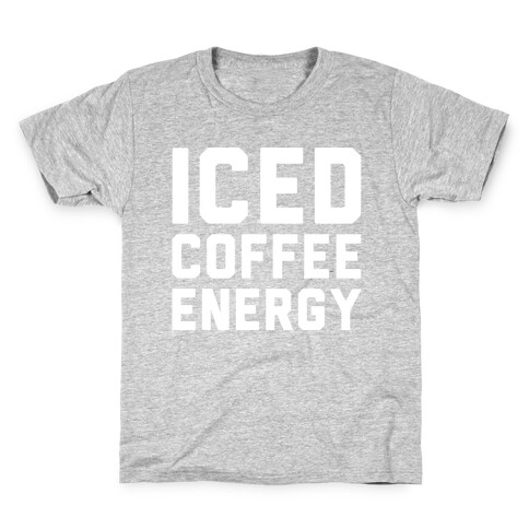 Iced Coffee Energy White Print Kids T-Shirt