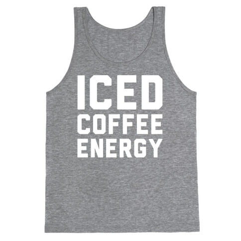 Iced Coffee Energy White Print Tank Top