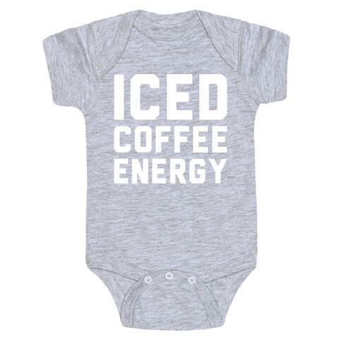 Iced Coffee Energy White Print Baby One-Piece