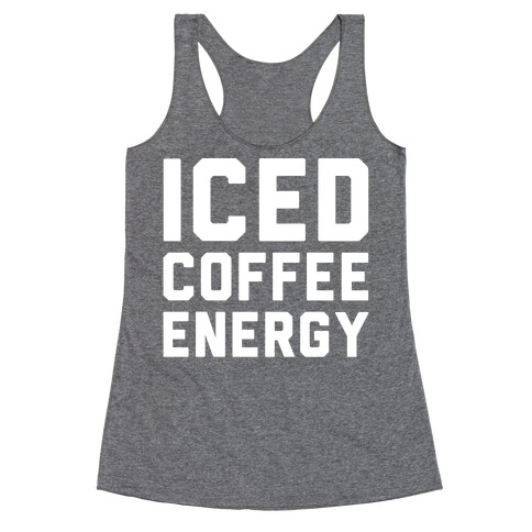 Iced Coffee Energy White Print Racerback Tank Top