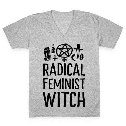 Radical Feminist Witch V-Neck Tee Shirt