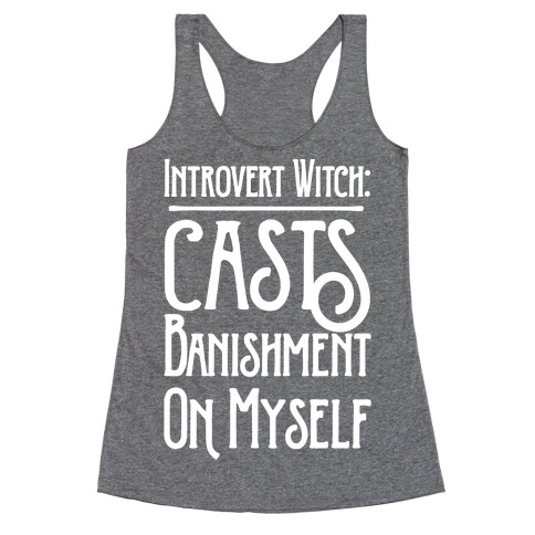 Introvert Witch White Print Racerback Tank Top