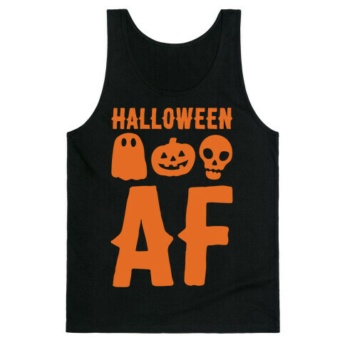 Halloween AF White Print Tank Top