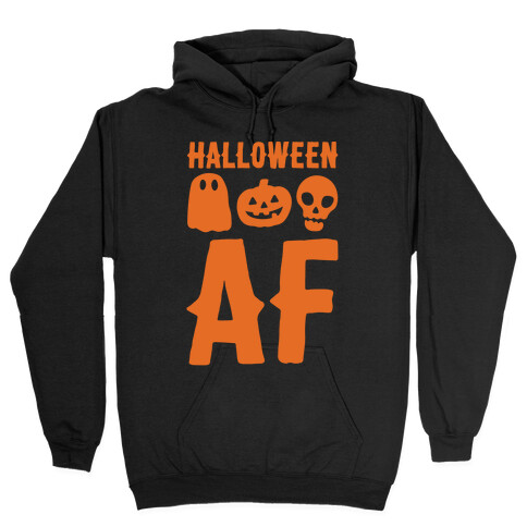 Halloween AF White Print Hooded Sweatshirt