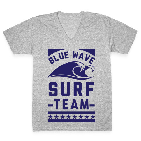Blue Wave Surf Team V-Neck Tee Shirt