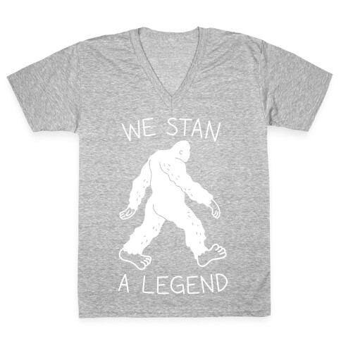 We Stan A Legend Bigfoot V-Neck Tee Shirt