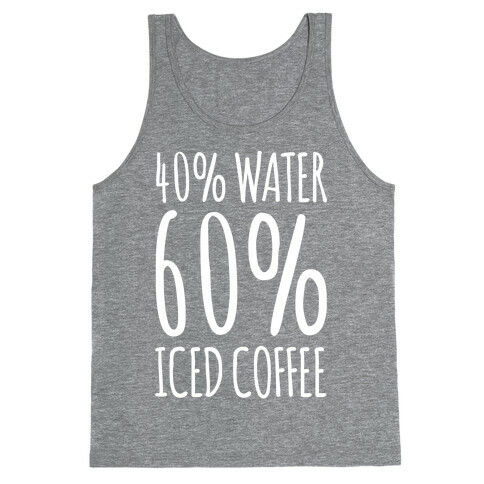 40 Percent Water 60 Percent Iced Coffee White Print Tank Top