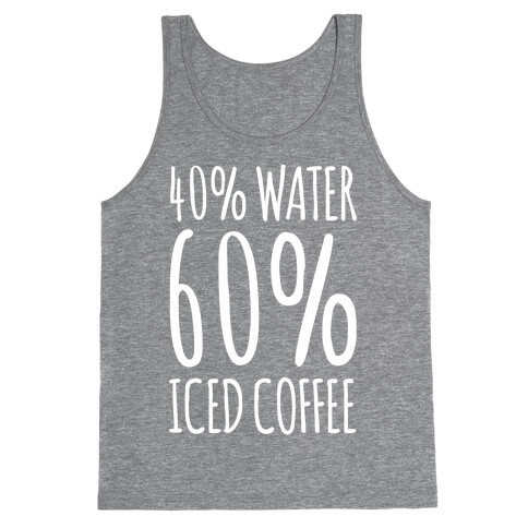 40 Percent Water 60 Percent Iced Coffee White Print Tank Top