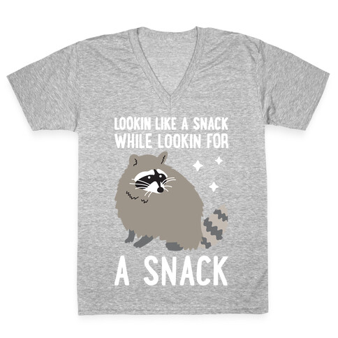 Lookin For A Snack Raccoon V-Neck Tee Shirt