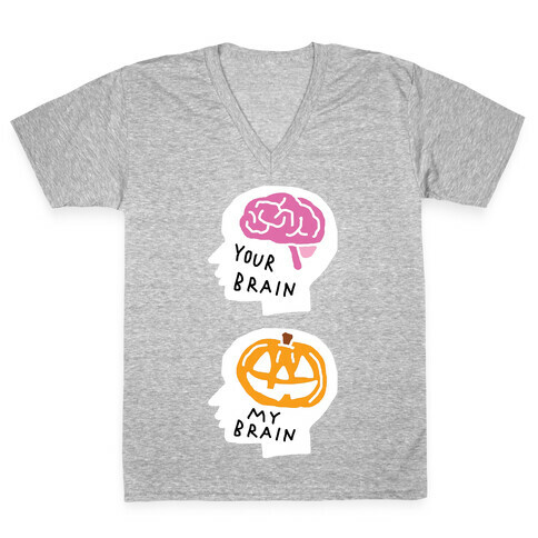 Your Brain My Brain Halloween V-Neck Tee Shirt