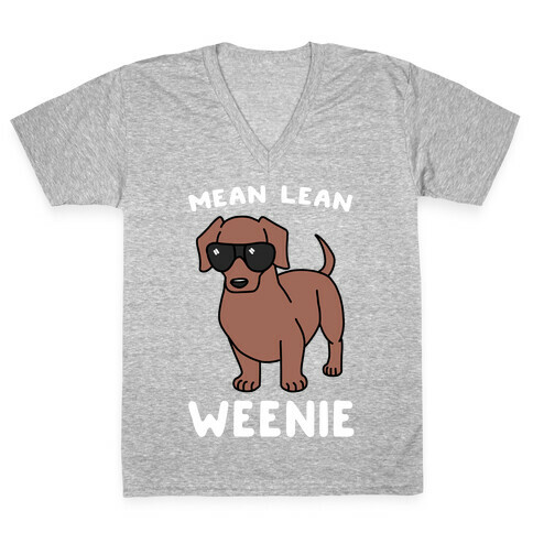 Mean Lean Weenie  V-Neck Tee Shirt
