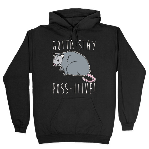 Gotta Stay Poss-itive Opossum  Hooded Sweatshirt