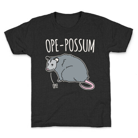 Ope-Possum Opossum White Print Kids T-Shirt