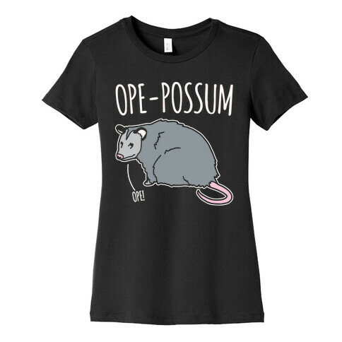 Ope-Possum Opossum White Print Womens T-Shirt
