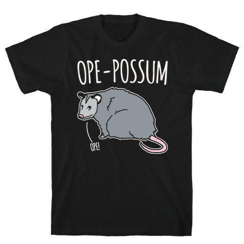 Ope-Possum Opossum White Print T-Shirt