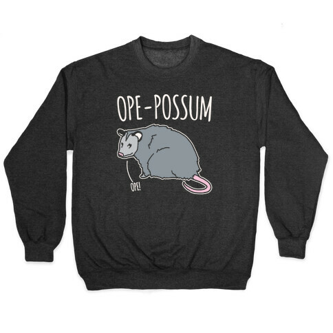 Ope-Possum Opossum White Print Pullover