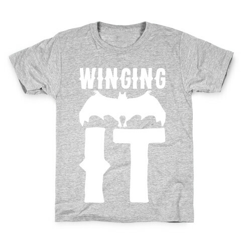 Winging It Bat White Print Kids T-Shirt