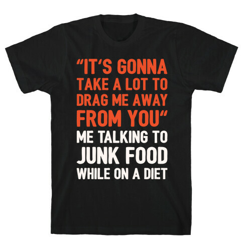 Toto Africa Junk Food Parody White Print T-Shirt