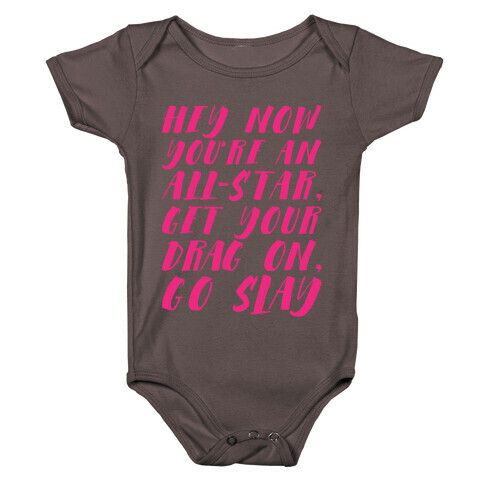 All Star Drag Queen Parody White Print Baby One-Piece