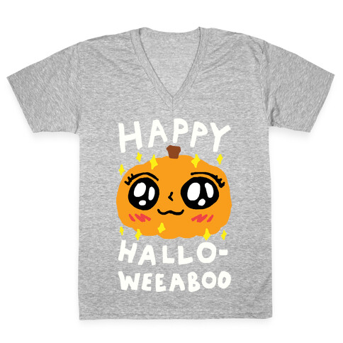 Happy Hallo-Weeaboo Pumpkin V-Neck Tee Shirt