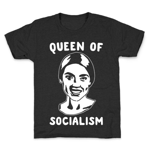 Queen of Socialism Alexandria Ocasio Cortez White Print Kids T-Shirt