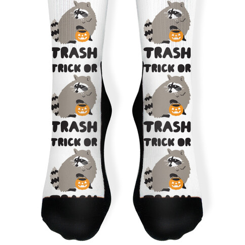 Trick Or Trash Raccoon Sock