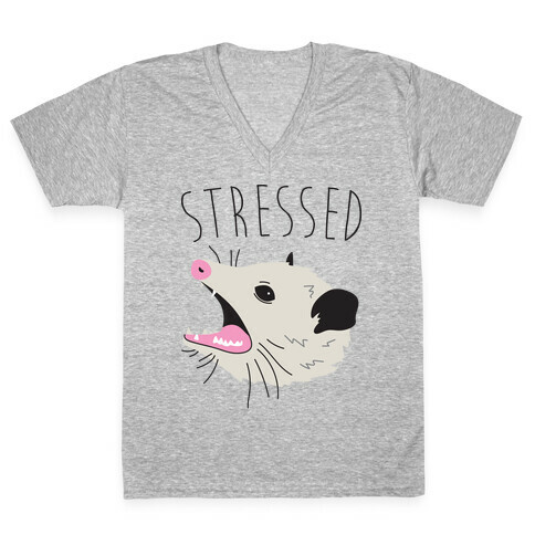 Stressed Opossum V-Neck Tee Shirt