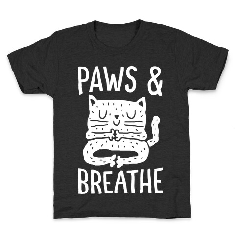 Paws And Breathe Yoga Cat Kids T-Shirt